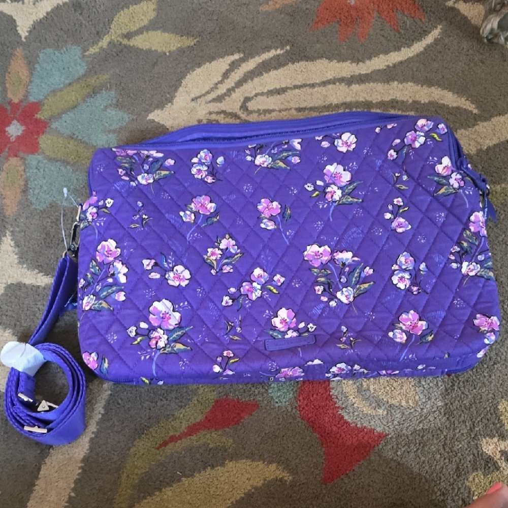 Vera Bradley Floral Purple Quilted Laptop Bag